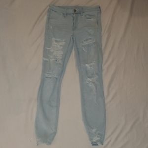 American Eagle distressed jean jeggings light wash